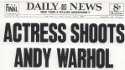 Portada del periódico Daily News con la noticia del atentado contra Andy Warhol
