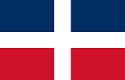 Bandera de los Trinitarios, adoptada por República Dominicana de 1844 a 1849