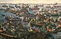 La batalla de Lepanto, en un cuadro de autor anónimo (National Maritime Museum, Greenwich, Londres)