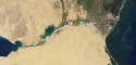 Imagen satelital del canal de Suez