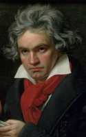 Ludwig Van Beethoven retratado por Joseph Karl Stieler en 1820 (detalle)