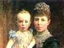 La reina regente de España, María Cristina de Habsburgo-Lorena, con su hijo Alfonso XIII, por Antoni Caba