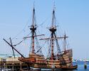 El Mayflower II, réplica del Mayflower anclada en Plymouth, Massachusetts, USA