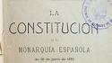 Portada de la Constitución española de 1876
