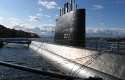 El USS Nautilus, actualmente buque museo, anclado en el puerto de Groton (Connecticut, Estados Unidos)