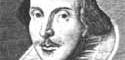 El escritor y actor inglés William Shakespeare, según grabado hecho en 1623 por Martin Droeshout para la primera edición de sus obras